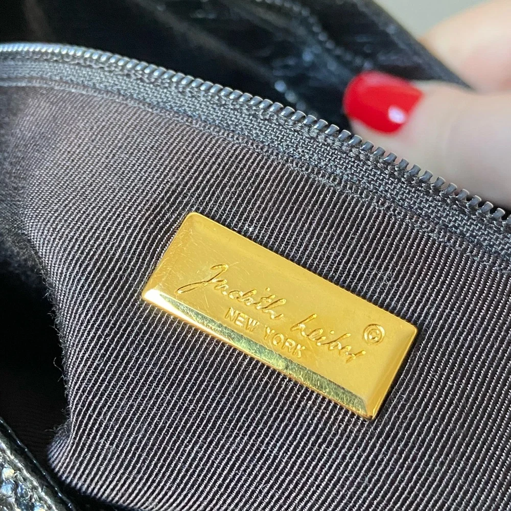 Judith lieber snakeskin leather bag, 1980’s